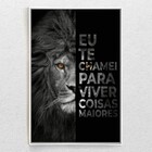 Quadro Decorativo Ambientes Leão Eu Te Chamei Com Moldura E S