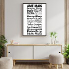 Quadro Decorativo Ame Mais - Preto E Branco 45x34cm A3 (45 X