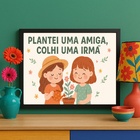 Quadro Decorativo Amiga Irmã 24x18cm Moldura Branca