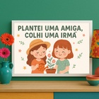 Quadro Decorativo Amiga Irmã 24x18cm Moldura Preta