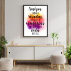 Quadro Decorativo Amigos, Risadas, Conversas, Vida 45x34cm A3