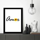 Quadro Decorativo Amor Girassol 24x18cm Moldura:madeira Preta