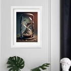 Quadro Decorativo Ampulheta Árvore 60x48cm Moldura Branca