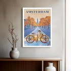 Quadro Decorativo Amsterdam  - 70x50cm Moldura Branca