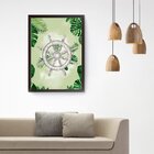 Quadro Decorativo Âncora Com Folhas Verdes 2 20x30cm Preto