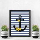 Quadro Decorativo Âncora Girassol 33x24cm Moldura:madeira Pre
