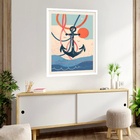 Quadro Decorativo Âncora Postal  - 70x50cm Moldura Branca