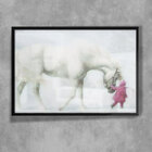 Quadro Decorativo Animais 06 - Cavalo E Menina  20x30cm