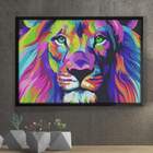 Quadro Decorativo Animais 51 - Leão Aquarela  20x30cm
