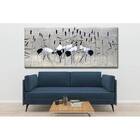 Quadro Decorativo Animais Black And White Cranes - 180x135cm