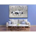 Quadro Decorativo Animais Black And White Cranes - 180x135cm