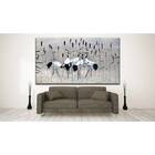 Quadro Decorativo Animais Black And White Cranes - 200x100cm