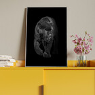 Quadro Decorativo Animais Black Panthe Com Moldura Prata - 18