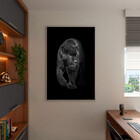 Quadro Decorativo Animais Black Panthe Com Moldura Prata - 18
