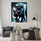 Quadro Decorativo Animais Black Panther - 180x100 Cm