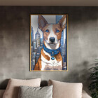 Quadro Decorativo Animais Cachorro De Coleira Em Pixels Com M