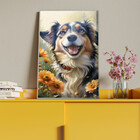 Quadro Decorativo Animais Cachorro Feliz Com Moldura E Vidro