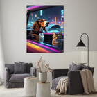 Quadro Decorativo Animais Cão E Gato Olhando Pela Janela - 15