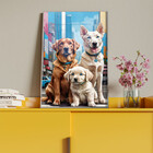 Quadro Decorativo Animais Casal De Cachorros E Um Filhote Com