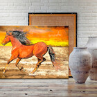 Quadro Decorativo Animais Cavalo A Beira Mar - 180x135 Cm