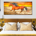 Quadro Decorativo Animais Cavalo A Beira Mar - 200x100 Cm