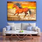 Quadro Decorativo Animais Cavalo A Beira Mar - 200x100 Cm