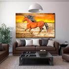 Quadro Decorativo Animais Cavalo A Beira Mar - 200x100 Cm