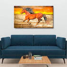 Quadro Decorativo Animais Cavalo A Beira Mar - 200x100 Cm