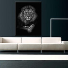 Quadro Decorativo Animais Conquer Of The Jungle Lion Black -