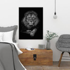 Quadro Decorativo Animais Conquer Of The Jungle Lion Black -