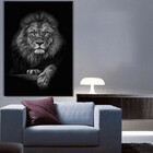 Quadro Decorativo Animais Conquer Of The Jungle Lion Black -