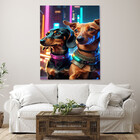 Quadro Decorativo Animais Cyber Future Dachshund - 100x70 Cm