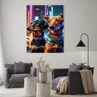 Quadro Decorativo Animais Cyber Future Dachshund - 120x80 Cm