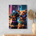 Quadro Decorativo Animais Cyber Future Dachshund - 120x80 Cm