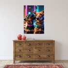 Quadro Decorativo Animais Cyber Future Dachshund - 120x80 Cm