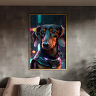 Quadro Decorativo Animais Dachshund Com Moldura Dourada - 200