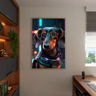 Quadro Decorativo Animais Dachshund Com Moldura Dourada - 200