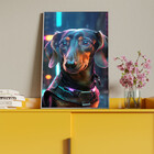 Quadro Decorativo Animais Dachshund Com Moldura E Vidro Prata