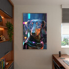 Quadro Decorativo Animais Dachshund Com Moldura E Vidro Prata