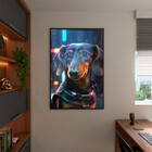 Quadro Decorativo Animais Dachshund Com Moldura E Vidro Preto