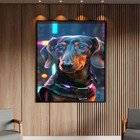 Quadro Decorativo Animais Dachshund Com Moldura E Vidro Preto