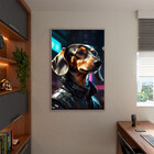 Quadro Decorativo Animais Dachshund Fashion Com Moldura Prata
