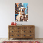 Quadro Decorativo Animais Dois Golden Retriever - 180x100 Cm