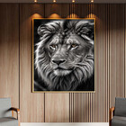 Quadro Decorativo Animais Elegância Selvagem Com Moldura Dour