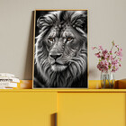 Quadro Decorativo Animais Elegância Selvagem Com Moldura Dour