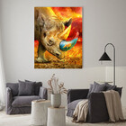 Quadro Decorativo Animais Elemental Rhino - 180x100 Cm