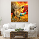 Quadro Decorativo Animais Elemental Rhino - 180x120 Cm