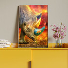 Quadro Decorativo Animais Elemental Rhino Com Moldura E Vidro