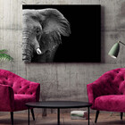 Quadro Decorativo Animais Elephant Black And White - 100x70 Cm