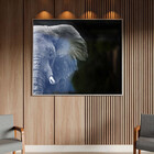 Quadro Decorativo Animais Elephant Black And White Com Moldur